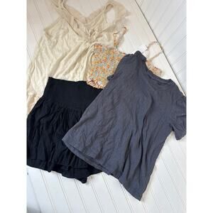 American Eagle Lot of 4 - Cropped Top Ruffled Tank & Smocked Shorts Bundle Sz S